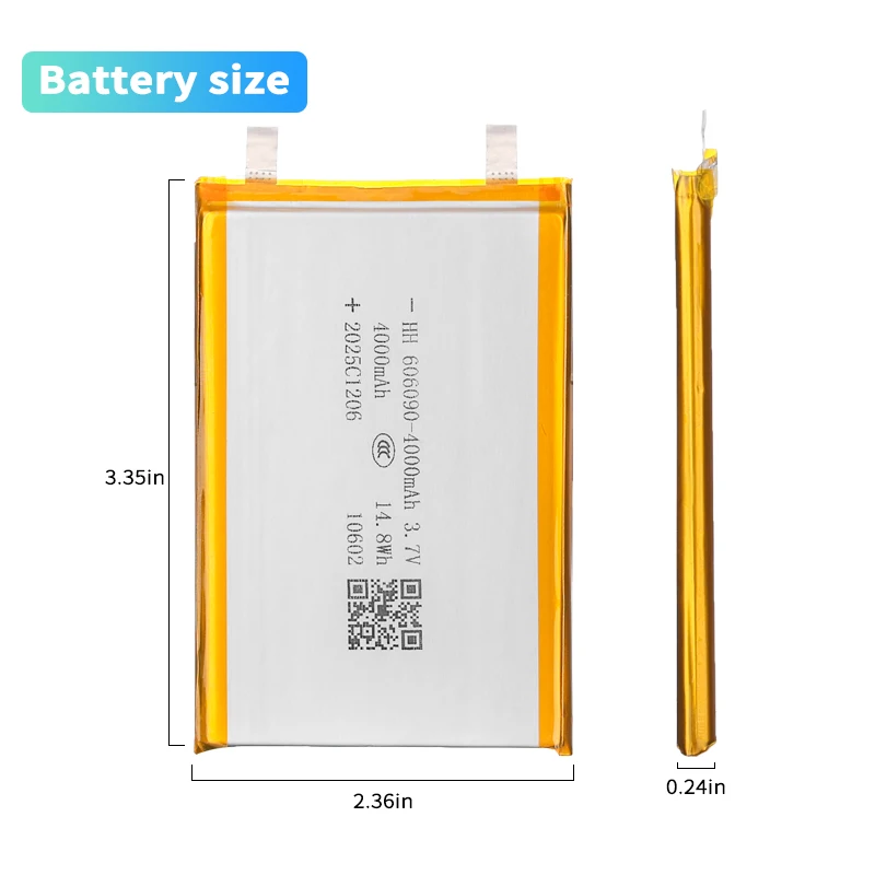 606090 3.7v 4000mAh Rechargeable Lipo Battery Lithium Polymer Batteryfor GPS MP4 Camera Power Bank Tablet Electric Toys
606090 3.7v 4000mAh Rechargeable Lipo Battery Lithium Polymer Batteryfor GPS MP4 Camera Power Bank Tablet Electric Toys