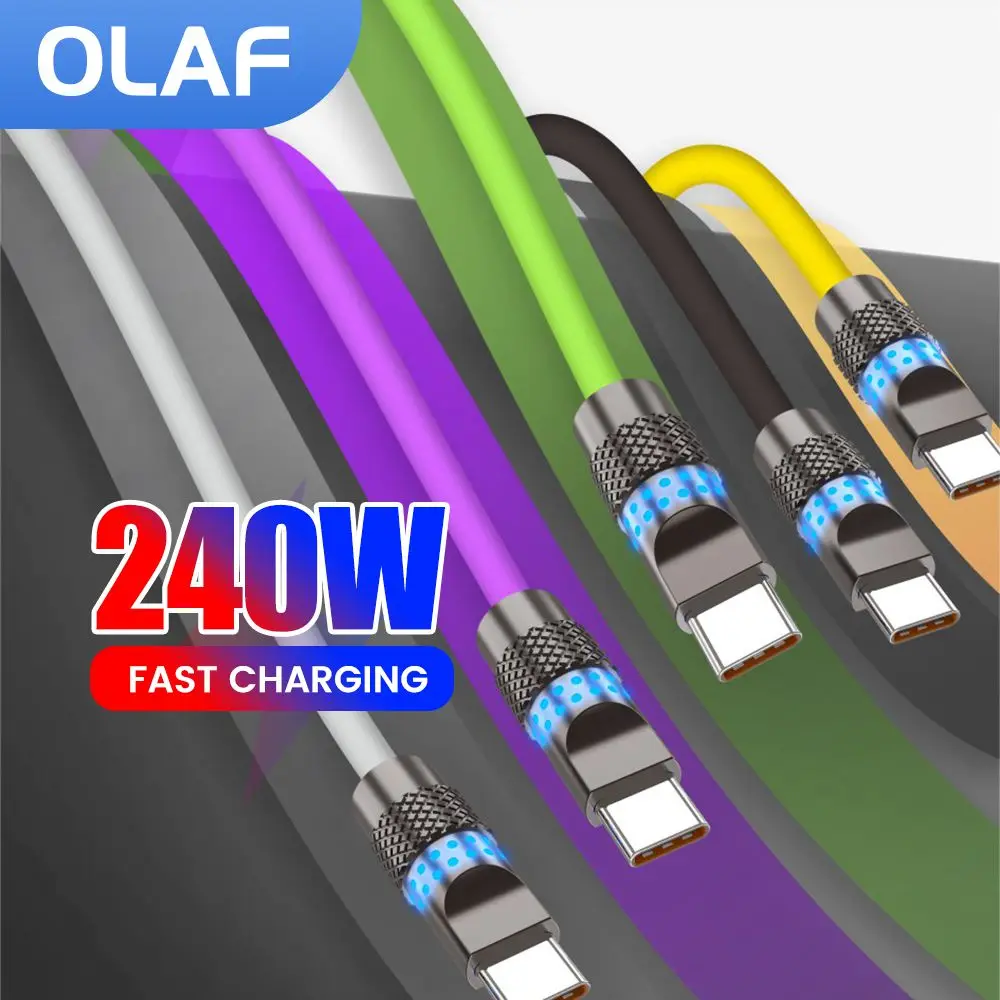 240W Type C to Type C Super Charge Silicone LED Indicator Type C Data Cord For Iphone 15 16 Samsung s24 s23 Huawei Tablet Laptop
240W Type C to Type C Super Charge Silicone LED Indicator Type C Data Cord For Iphone 15 16 Samsung s24 s23 Huawei Tablet Laptop