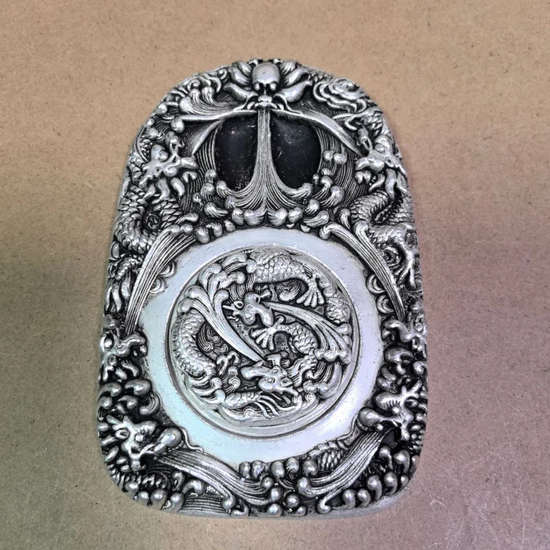 Miscellaneous Collection: White Copper Silver-Plated , Four Treasures of the Study, Inkstone with Dragon Water-Spewing D
Miscellaneous Collection: White Copper Silver-Plated , Four Treasures of the Study, Inkstone with Dragon Water-Spewing D