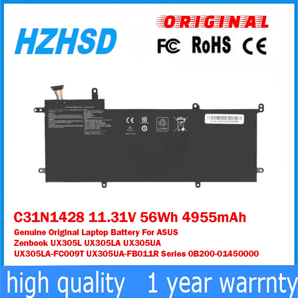 C31N1428 11.31V 56Wh 4955mAh Genuine Original Laptop Battery For ASUS Zenbook UX305L UX305LA/UA UX305LA-FC009T UX305UA-FB011R
C31N1428 11.31V 56Wh 4955mAh Genuine Original Laptop Battery For ASUS Zenbook UX305L UX305LA/UA UX305LA-FC009T UX305UA-FB011R