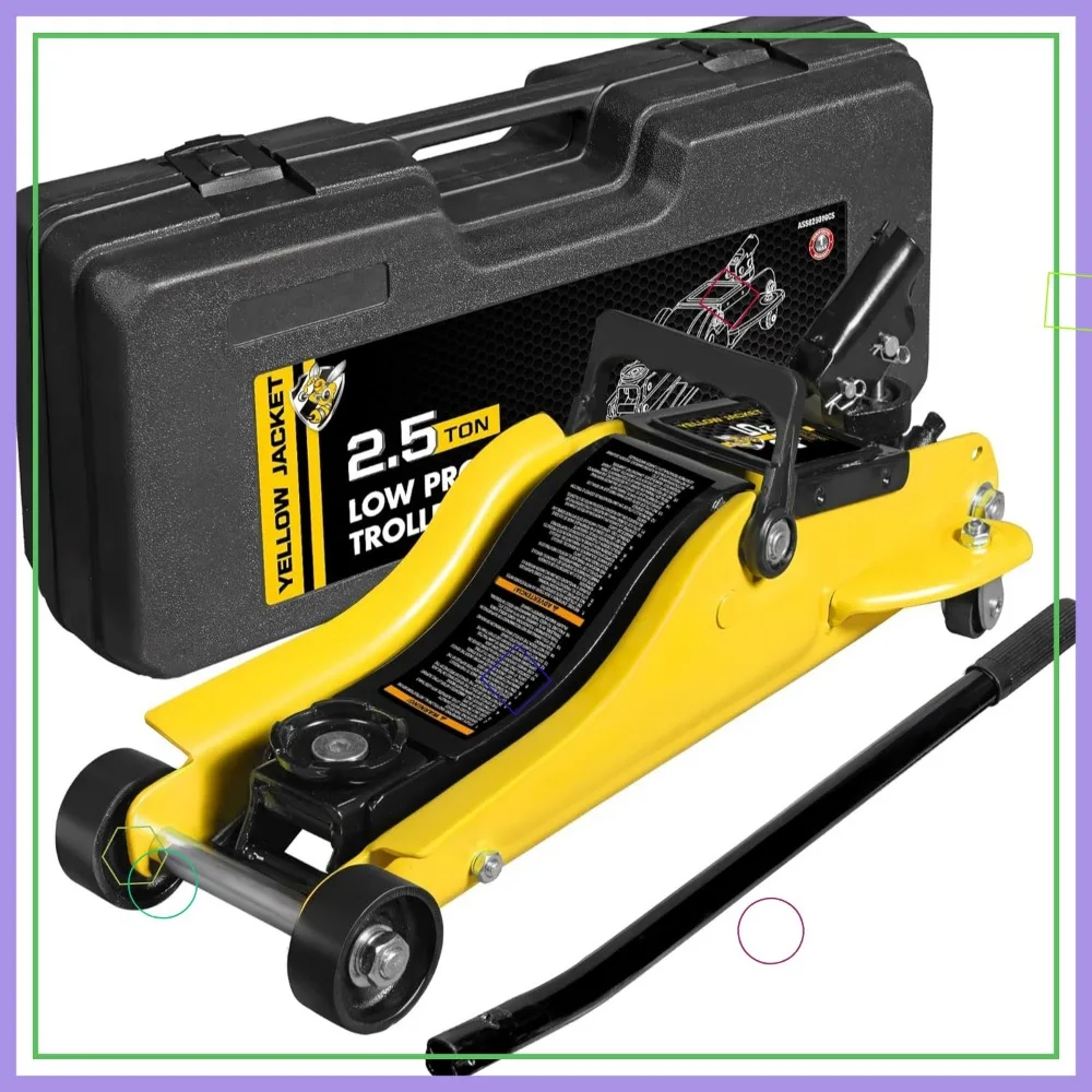 2.5 Ton Low Profile Hydraulic Floor Jack with Carrying Case, 5500 lb Capacity for Cars
2.5 Ton Low Profile Hydraulic Floor Jack with Carrying Case, 5500 lb Capacity for Cars