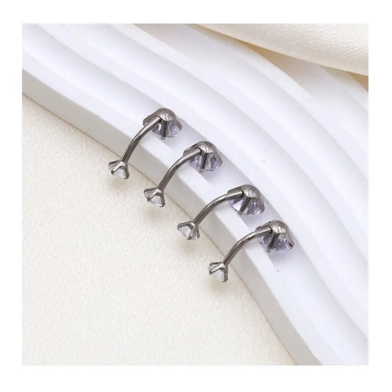 New Pure Titanium Inlaid with Sparkling Zircon Belly Button Ring Round Personality Hip Hop Four-claw Belly Button Nails
New Pure Titanium Inlaid with Sparkling Zircon Belly Button Ring Round Personality Hip Hop Four-claw Belly Button Nails