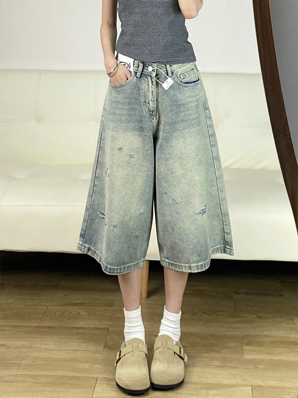 American Style Vintage Ripped Seven-Five Denim Jeans Women Summer High Waist Slim Eight-Five Medium Pants Wide Leg Six-Five P...
American Style Vintage Ripped Seven-Five Denim Jeans Women Summer High Waist Slim Eight-Five Medium Pants Wide Leg Six-Five P...