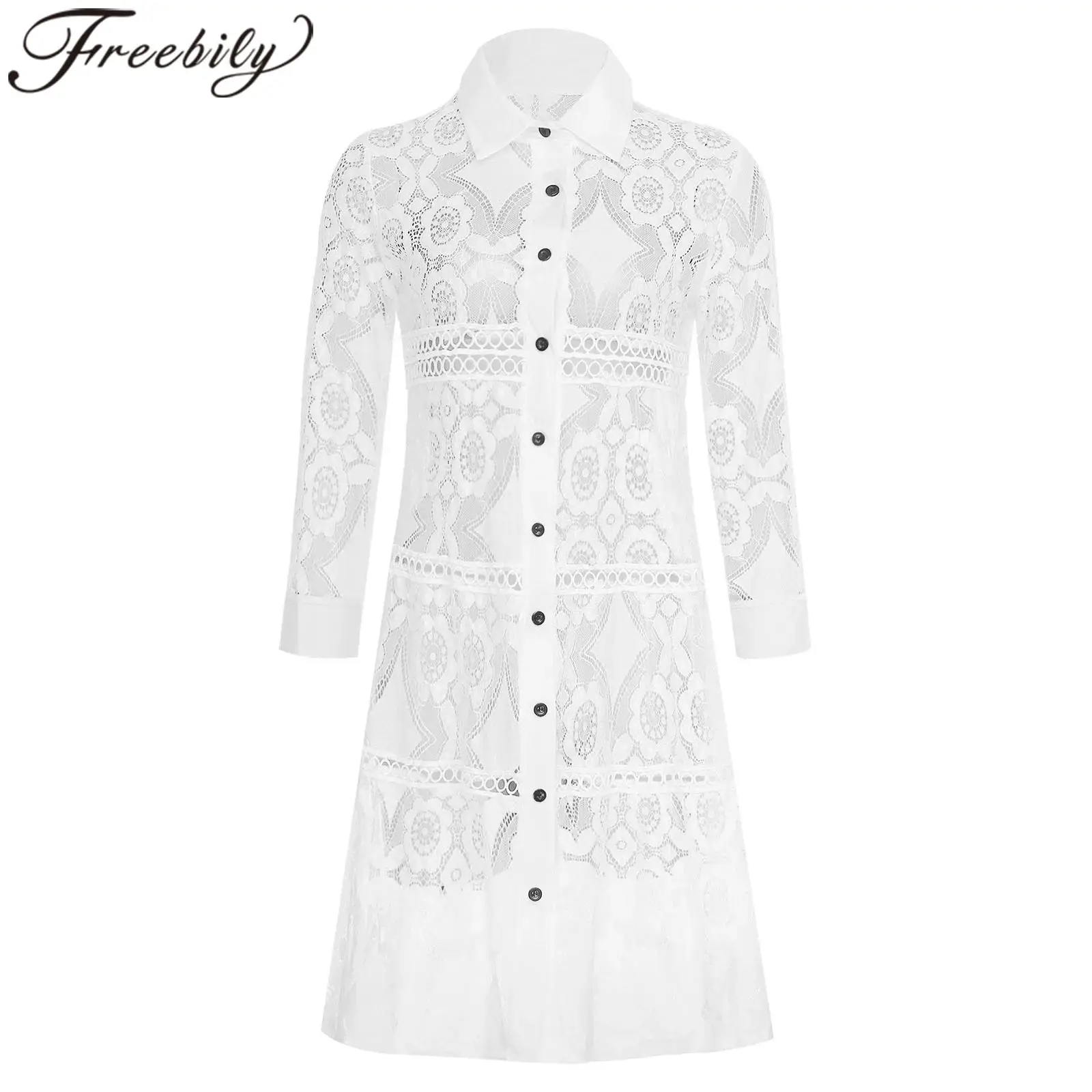 Элегантная женская кружевная длинная блузка, рубашка на пуговицах, рубашка с лацканами и длинными рукавами, гипюровые кружевные рубашки в стиле бохо, прозрачные топы, женская одежда
Элегантная женская кружевная длинная блузка, рубашка на пуговицах, рубашка с лацканами и длинными рукавами, гипюровые кружевные рубашки в стиле бохо, прозрачные топы, женская одежда