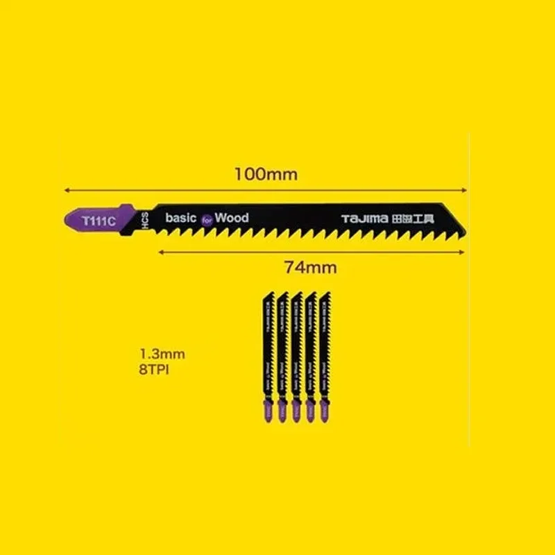 TAJIMA T118AF/T111C PRO+ Jig Saw Blades 5 Pcs for Wood and Metal, 8TPI/21TPI High Carbon Steel Saw Blade 1104-2709/1104-2710
TAJIMA T118AF/T111C PRO+ Jig Saw Blades 5 Pcs for Wood and Metal, 8TPI/21TPI High Carbon Steel Saw Blade 1104-2709/1104-2710