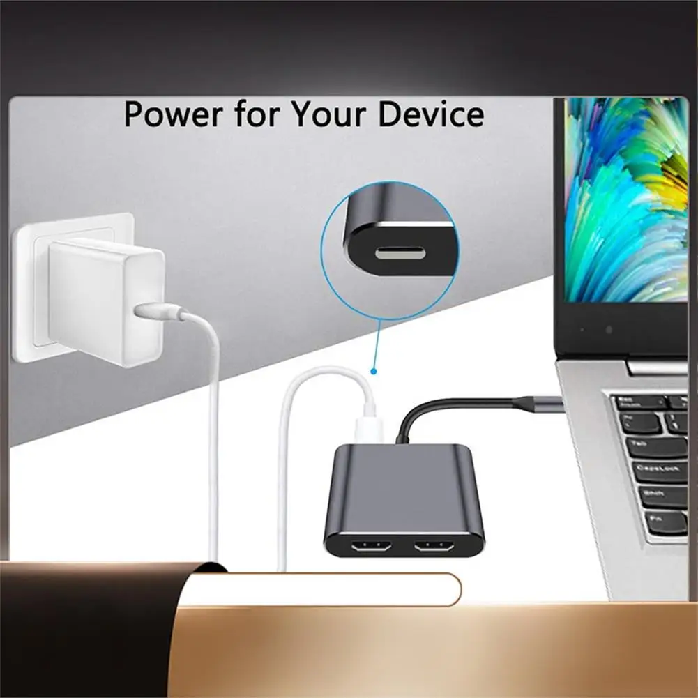 Концентратор 4в1 USB типа C для двойного порта зарядки 4K HD, совместимый адаптер док-станции USB-C, поддержка двухэкранного дисплея-N35R
Концентратор 4в1 USB типа C для двойного порта зарядки 4K HD, совместимый адаптер док-станции USB-C, поддержка двухэкранного дисплея-N35R