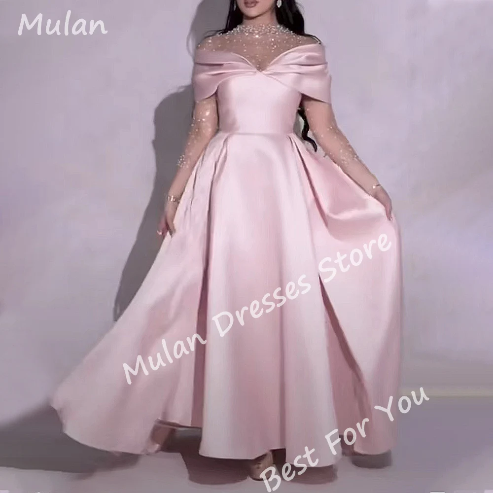 Elegant Pink Long Beads Evening Dresses for Women High Neck Floor-Length A-Line Special Events Prom Party Wedding Dress 2024
Elegant Pink Long Beads Evening Dresses for Women High Neck Floor-Length A-Line Special Events Prom Party Wedding Dress 2024