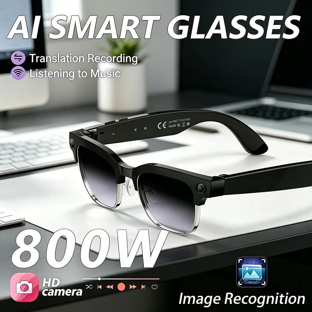 2026 New Smart Glasses with AI Intelligent Q&A Photography Recording Intelligent Translation 800W Camera Bluetooth Smart Glasses
2026 New Smart Glasses with AI Intelligent Q&A Photography Recording Intelligent Translation 800W Camera Bluetooth Smart Glasses