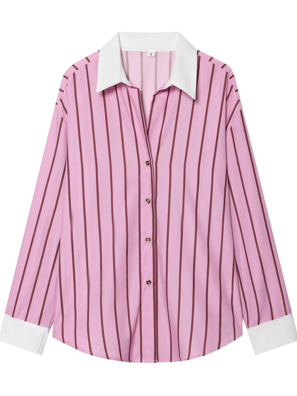 Withered Women's Single Breasted Long Sleeved Lapel Contrasting Cuffs Striped Loose Shirt Blouses Women's Clothes Shirts Tops
Withered Women's Single Breasted Long Sleeved Lapel Contrasting Cuffs Striped Loose Shirt Blouses Women's Clothes Shirts Tops