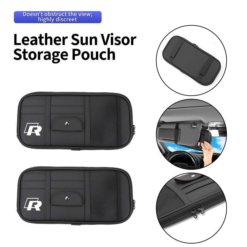 Car Sun Visor Storage Pouch PU Leather Side-Opening Mesh Storage Bag For VW R Golf GTI Polo Passat Touran CC Sharan Sportcoupe
Car Sun Visor Storage Pouch PU Leather Side-Opening Mesh Storage Bag For VW R Golf GTI Polo Passat Touran CC Sharan Sportcoupe