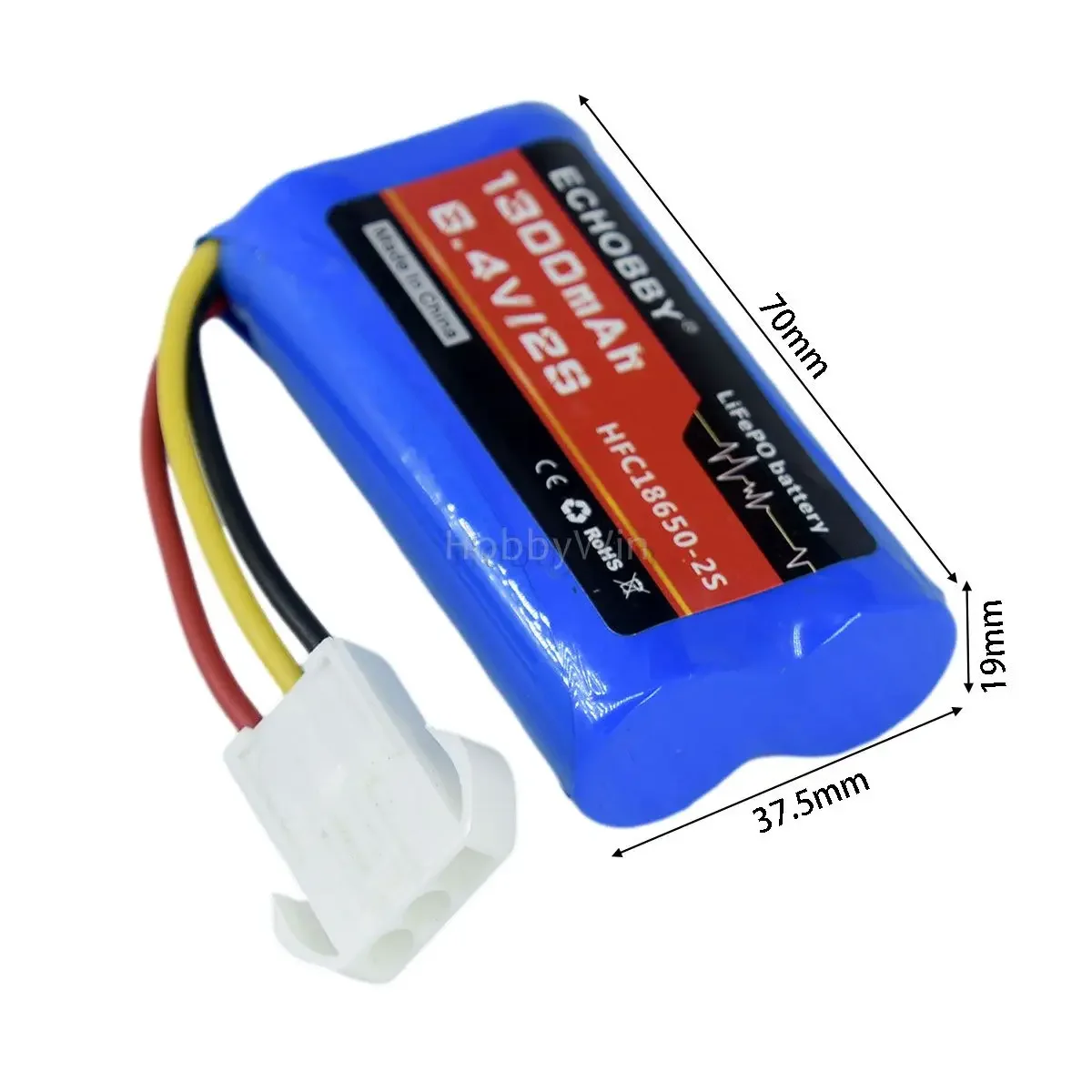 HFC18650 2S 1300mAh LiFePO Battery EL4.5 3P 6.4V female reverse for RC Car Truck Speed Boat toys
HFC18650 2S 1300mAh LiFePO Battery EL4.5 3P 6.4V female reverse for RC Car Truck Speed Boat toys