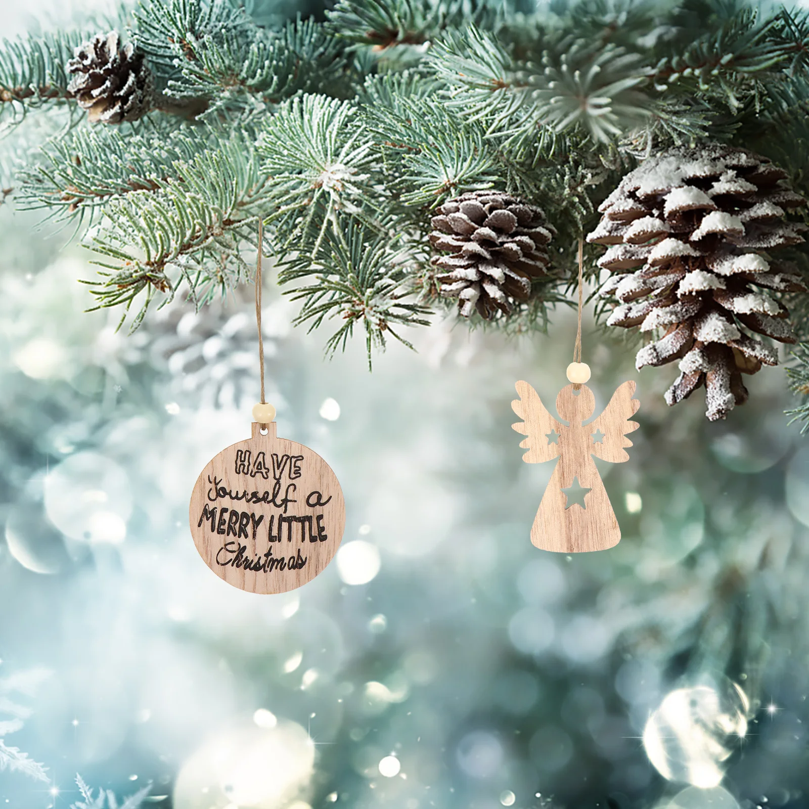 60 PCS Christmas Tree Decoration Pendant Star Decorate Ornament Xmas Wood Wooden 
60 PCS Christmas Tree Decoration Pendant Star Decorate Ornament Xmas Wood Wooden