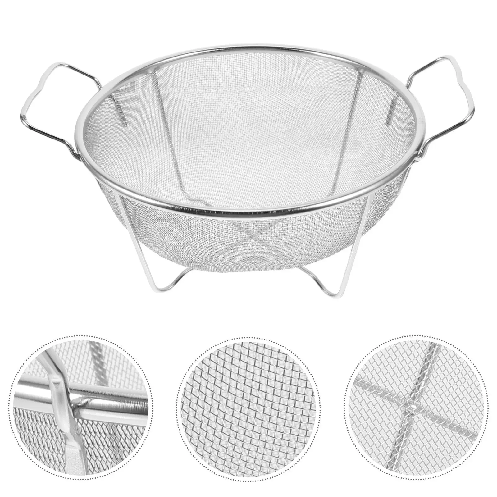 Stainless Steel Mesh Strainer Reinforced Design for Kitchen Use Rice Washing Fine Mesh Colander Metal Hand Held Strainer Food
Stainless Steel Mesh Strainer Reinforced Design for Kitchen Use Rice Washing Fine Mesh Colander Metal Hand Held Strainer Food
