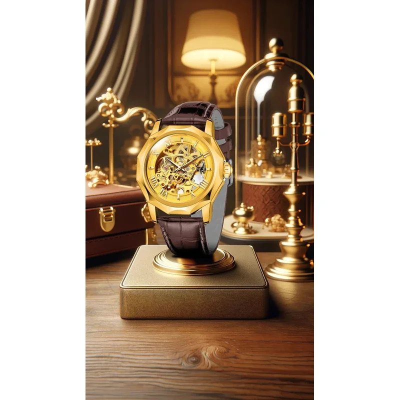 New Men Mechanical Watch Vintage Business Classic Hollowed out dial Leather strap Luxury Man Mechanical wrist watches
New Men Mechanical Watch Vintage Business Classic Hollowed out dial Leather strap Luxury Man Mechanical wrist watches