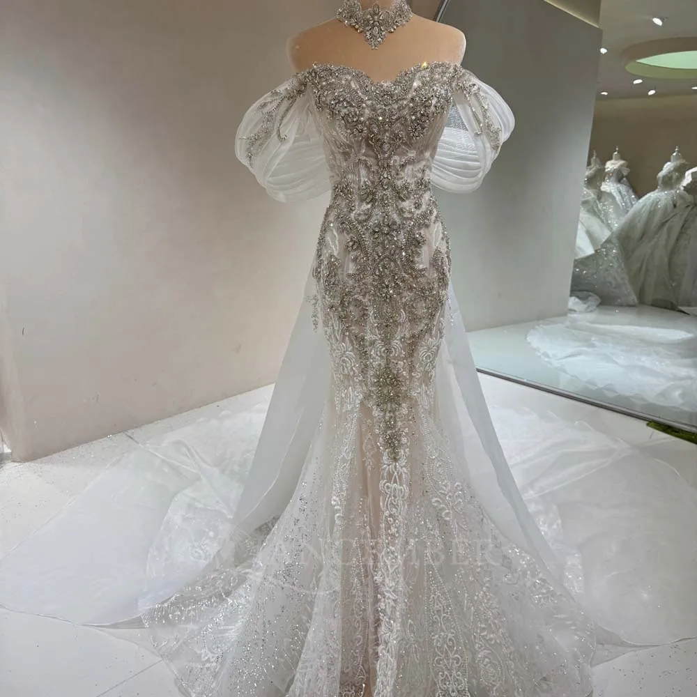Customized Elegant Wedding Dresses Mermaid Short Sleeve Lace Princess Sweetheart Beading Bride robe de mariée Court Train
Customized Elegant Wedding Dresses Mermaid Short Sleeve Lace Princess Sweetheart Beading Bride robe de mariée Court Train