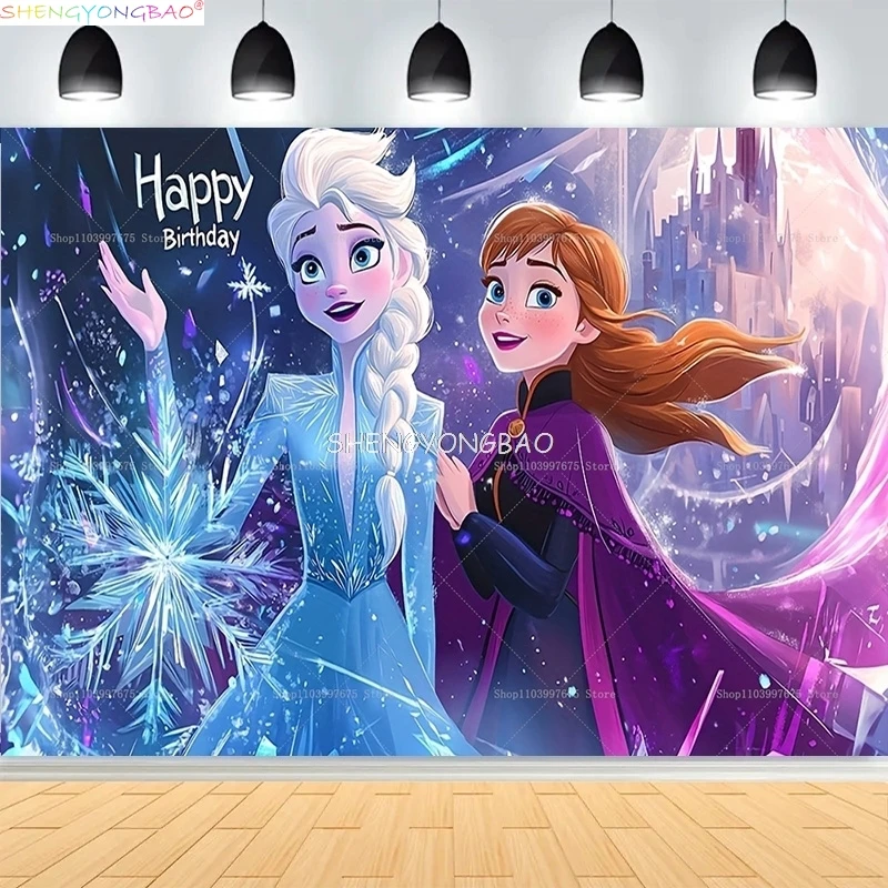 Disney Anna Elsa Princess Background Happy Birthday Party Kids Girls Baby Shower Wonderland Photography Backdrops FZ-26
Disney Anna Elsa Princess Background Happy Birthday Party Kids Girls Baby Shower Wonderland Photography Backdrops FZ-26