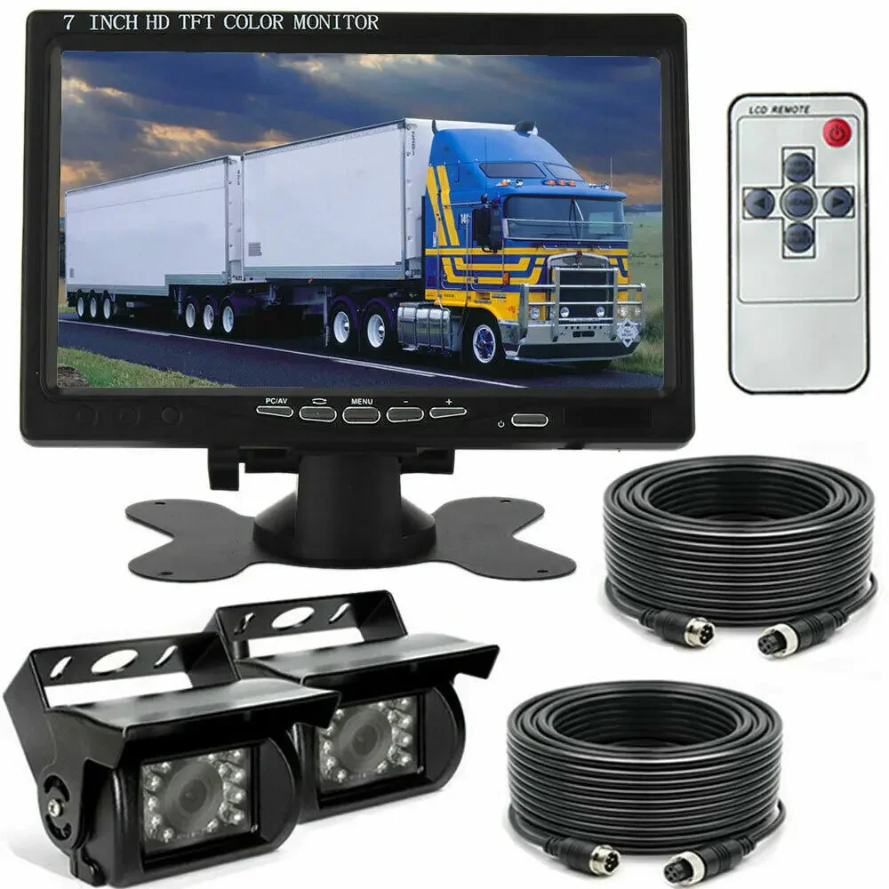 2 x Backup Camera + 7" TFT Monitor Car Rear View Kit For RV Bus Truck 12V/24V US
2 x Backup Camera + 7" TFT Monitor Car Rear View Kit For RV Bus Truck 12V/24V US