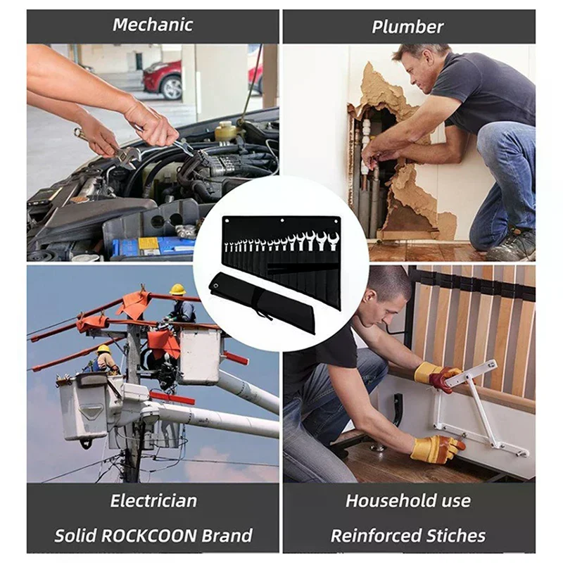 Многофункциональный держатель для гаечных ключей, свернутый чехол — водонепроницаемый 16-секционный органайзер для инструментов из материала Оксфорд для гаража, мастерской
Многофункциональный держатель для гаечных ключей, свернутый чехол — водонепроницаемый 16-секционный органайзер для инструментов из материала Оксфорд для гаража, мастерской