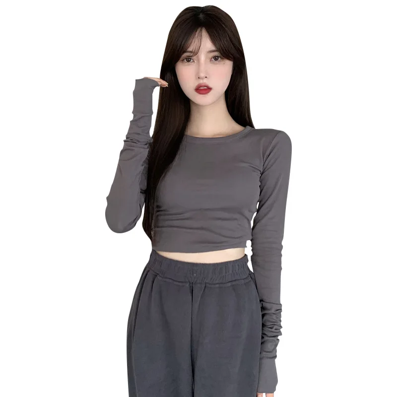 High Waist Long Sleeved T-Shirts Blouse Tops for Women Short Skinny All Matching Inner Clothes Base Shirt
High Waist Long Sleeved T-Shirts Blouse Tops for Women Short Skinny All Matching Inner Clothes Base Shirt