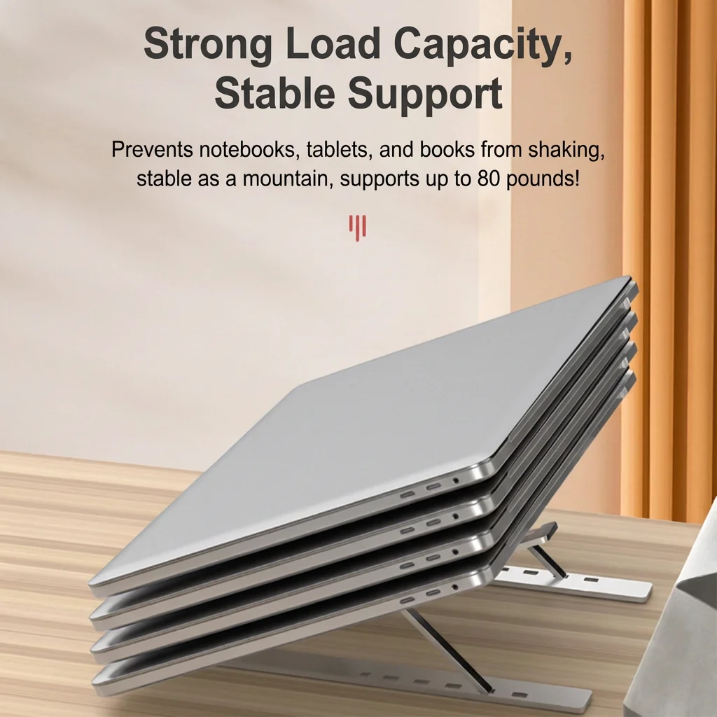 Adjustable Aluminum Laptop Stand, Foldable & Portable, Heavy Duty Support, Ideal for Office, Home & Travel
Adjustable Aluminum Laptop Stand, Foldable & Portable, Heavy Duty Support, Ideal for Office, Home & Travel