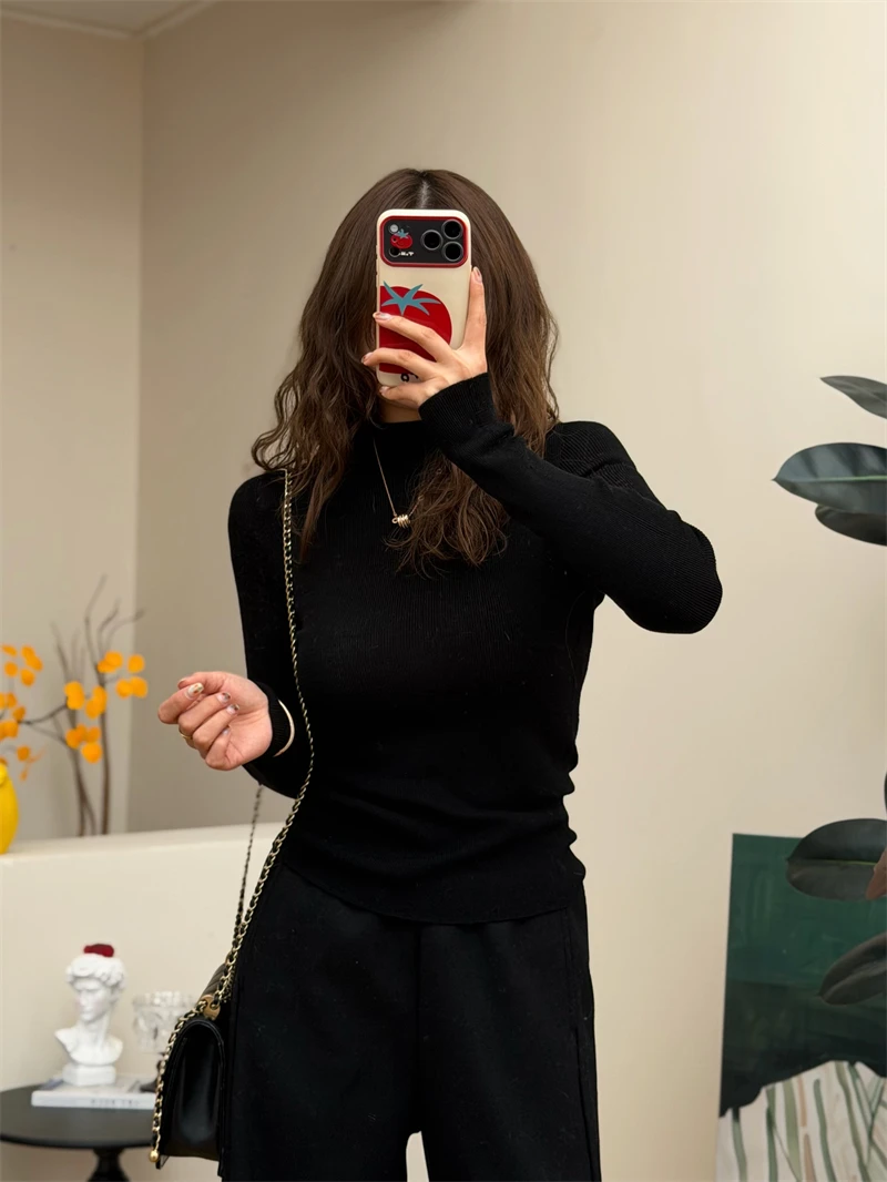 00% Fine Spun Wool 8 Needle One-Piece High-Ne Sl Knitted Slim Fit Thin Sweater for Women Casual Sle Inner Wear
00% Fine Spun Wool 8 Needle One-Piece High-Ne Sl Knitted Slim Fit Thin Sweater for Women Casual Sle Inner Wear