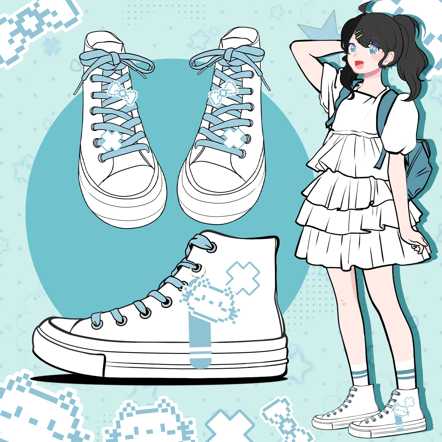 Amy and Michael Lovely Girls Students Casual Flat White Sneakers Adorable Anime Canvas Shoes High Top Women Vulcanized shoe
Amy and Michael Lovely Girls Students Casual Flat White Sneakers Adorable Anime Canvas Shoes High Top Women Vulcanized shoe