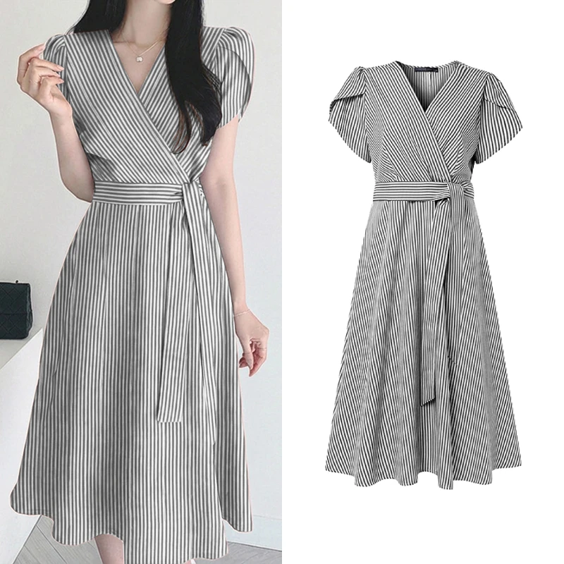 ZANZEA Elegant Classy Petal Sleeves Midi Dresses Women's V-Neck Short Sleeve Tied Waist A-Line Tea Dress Summer Party Robe Femme
ZANZEA Elegant Classy Petal Sleeves Midi Dresses Women's V-Neck Short Sleeve Tied Waist A-Line Tea Dress Summer Party Robe Femme