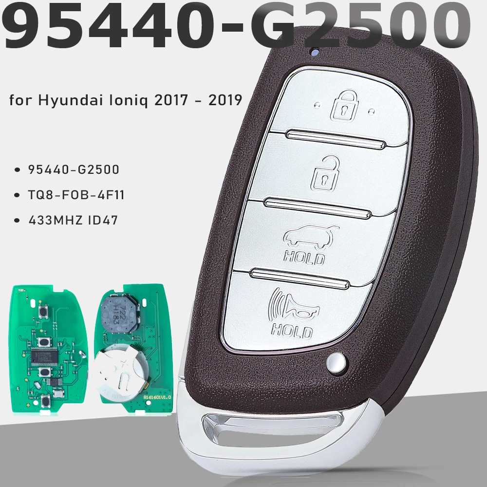 KEYECU 95440-G2500 TQ8-FOB-4F11 Смарт-дистанционный ключ 433,92 МГц ID47 4-кнопочный брелок для Hyundai Ioniq 2019 2020 2021
KEYECU 95440-G2500 TQ8-FOB-4F11 Смарт-дистанционный ключ 433,92 МГц ID47 4-кнопочный брелок для Hyundai Ioniq 2019 2020 2021