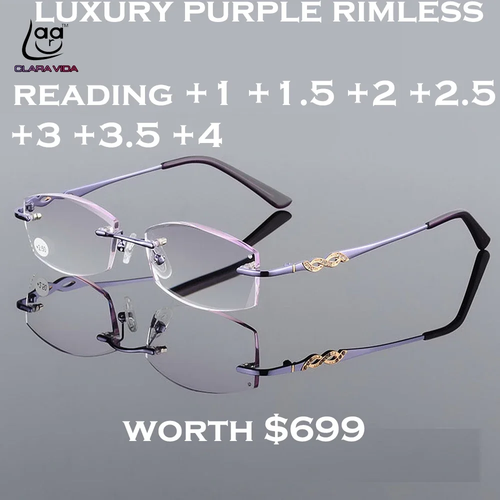 CLARA VIDA NEW DESIGNER WOMEN MEN UNISEX ROYAL DIAMOND RIMLESS READING GLASSES +1 +1.5 +2 +2.5 +3 +3.5 +4
CLARA VIDA NEW DESIGNER WOMEN MEN UNISEX ROYAL DIAMOND RIMLESS READING GLASSES +1 +1.5 +2 +2.5 +3 +3.5 +4