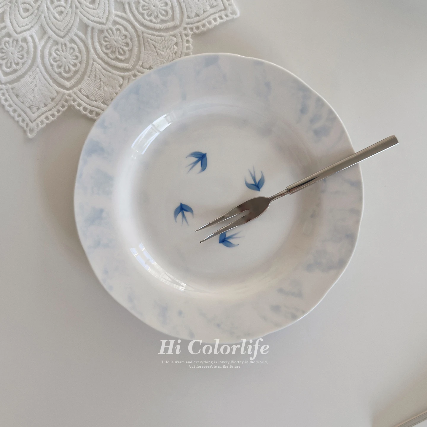 Французская десертная тарелка Ins в стиле ретро, ручная роспись под глазурью, цветная посуда, модные керамические обеденные тарелки с цветными блоками