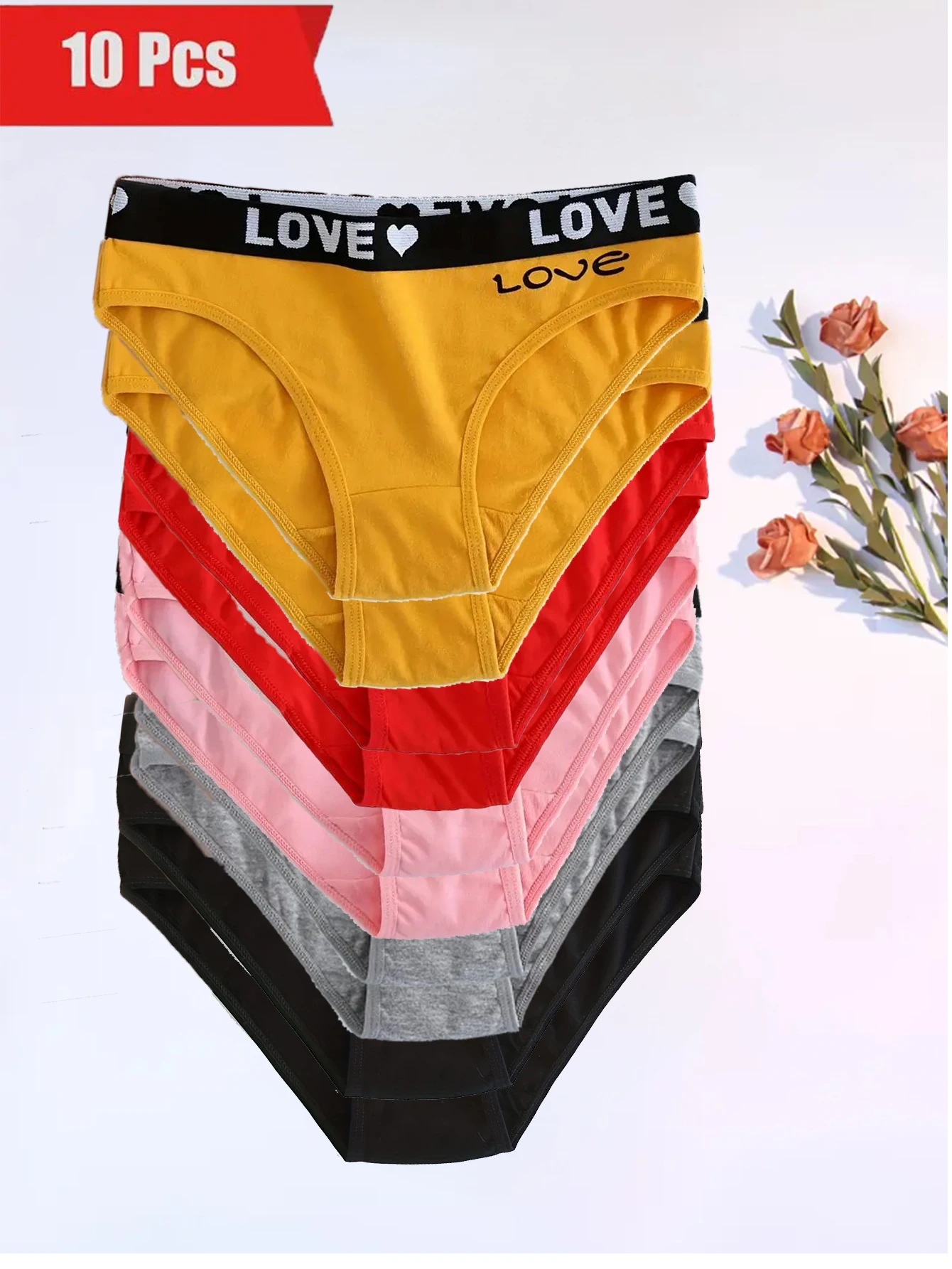 10PCs Letter Print Briefs, Comfy & Breathable Stretchy Intimates Panties, Women's Lingerie & Underwear
10PCs Letter Print Briefs, Comfy & Breathable Stretchy Intimates Panties, Women's Lingerie & Underwear