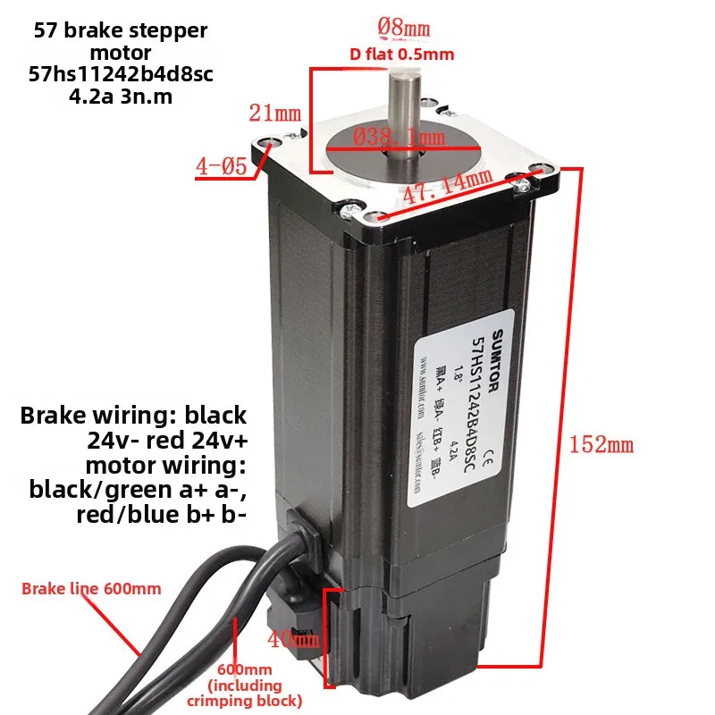 57 stepper motor 112mm large torque 3Nm two-phase 24v single-axis dual-axis 8mm stepper motor SUMTOR
57 stepper motor 112mm large torque 3Nm two-phase 24v single-axis dual-axis 8mm stepper motor SUMTOR