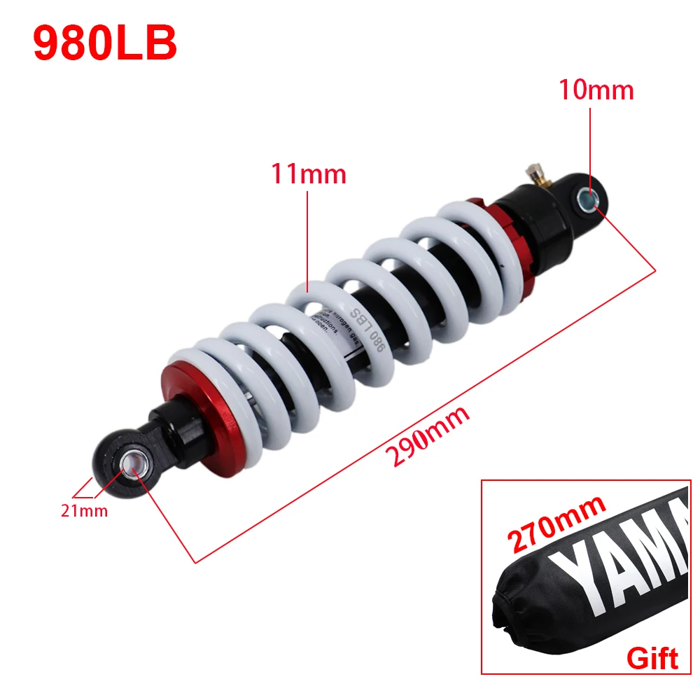 290mm Rear Shock Absorber Suspension absorption For Thumpster Cross Motorbike Dirt Pit Bike ATV QUAD Accessories 980lbs
290mm Rear Shock Absorber Suspension absorption For Thumpster Cross Motorbike Dirt Pit Bike ATV QUAD Accessories 980lbs