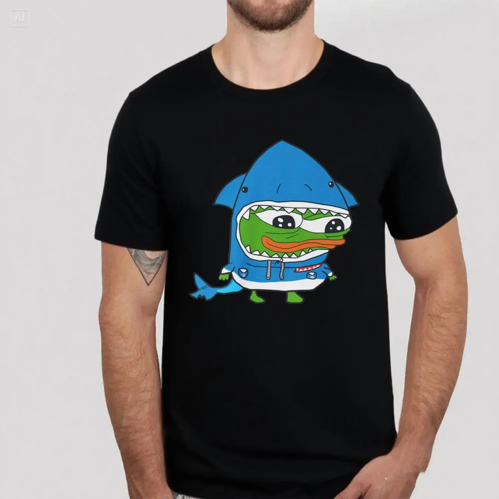 Men Cotton T-shirt Cute Shark Pepe The Frog Fren Meme Funny Internet Culture Humor Urban Graphic Tops Unisex Summer Cotton Tees
Men Cotton T-shirt Cute Shark Pepe The Frog Fren Meme Funny Internet Culture Humor Urban Graphic Tops Unisex Summer Cotton Tees