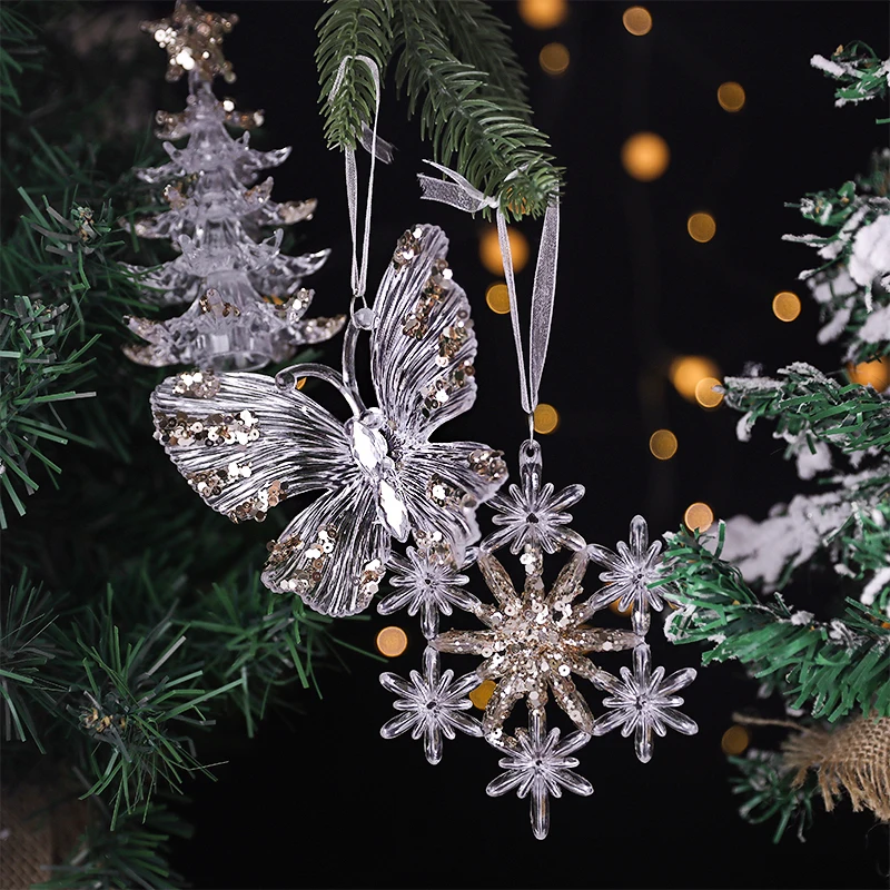 Christmas Acrylic Crystal Ornaments Snowflake Elk Xmas Tree Hanging Pendant Christmas Decoration DIY Home Navidad Gifts New Year
Christmas Acrylic Crystal Ornaments Snowflake Elk Xmas Tree Hanging Pendant Christmas Decoration DIY Home Navidad Gifts New Year
