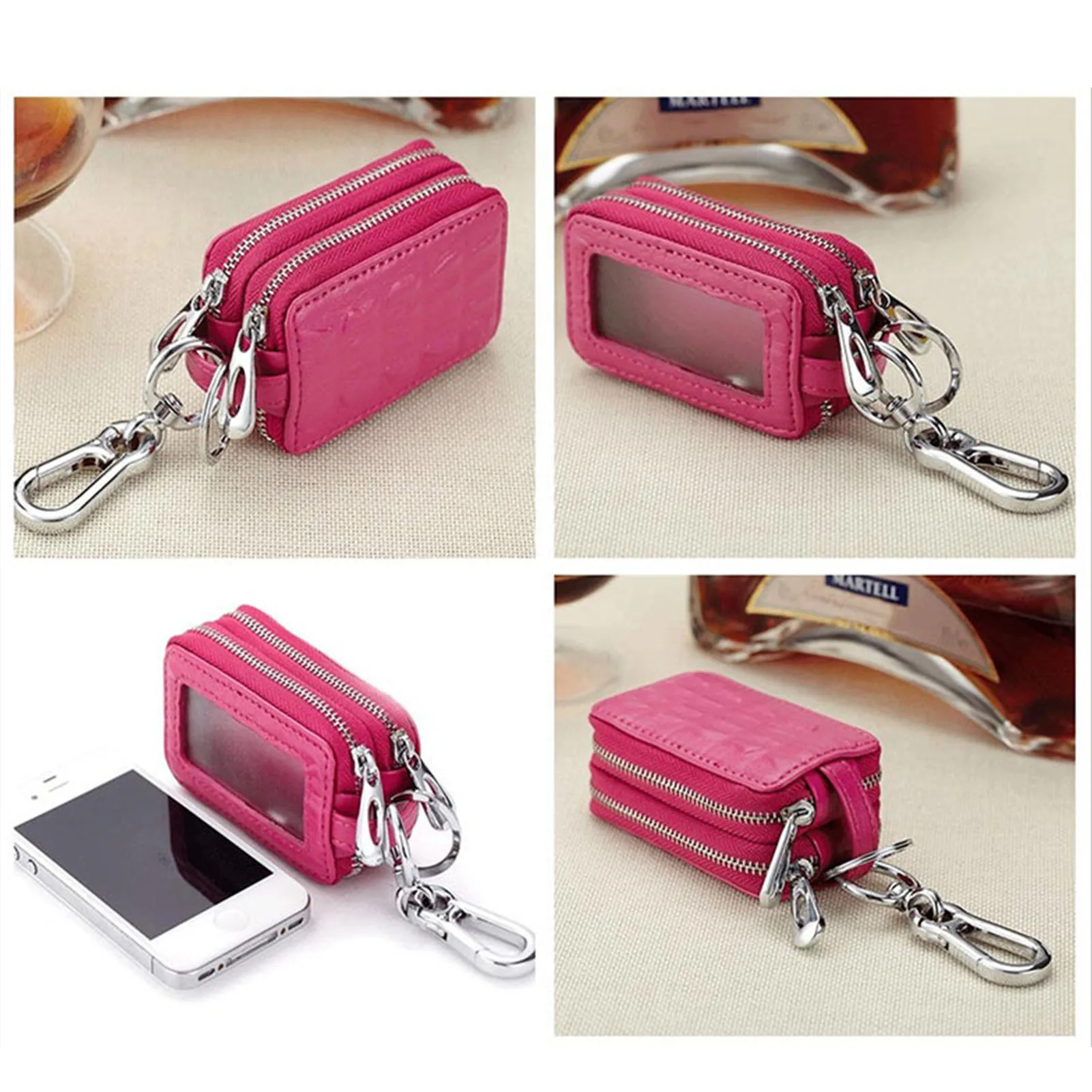 Portable Car Key Holder Bag Versatile Textured Leather Keychain Money Bag for Remote Key Fob and House Keys
Portable Car Key Holder Bag Versatile Textured Leather Keychain Money Bag for Remote Key Fob and House Keys