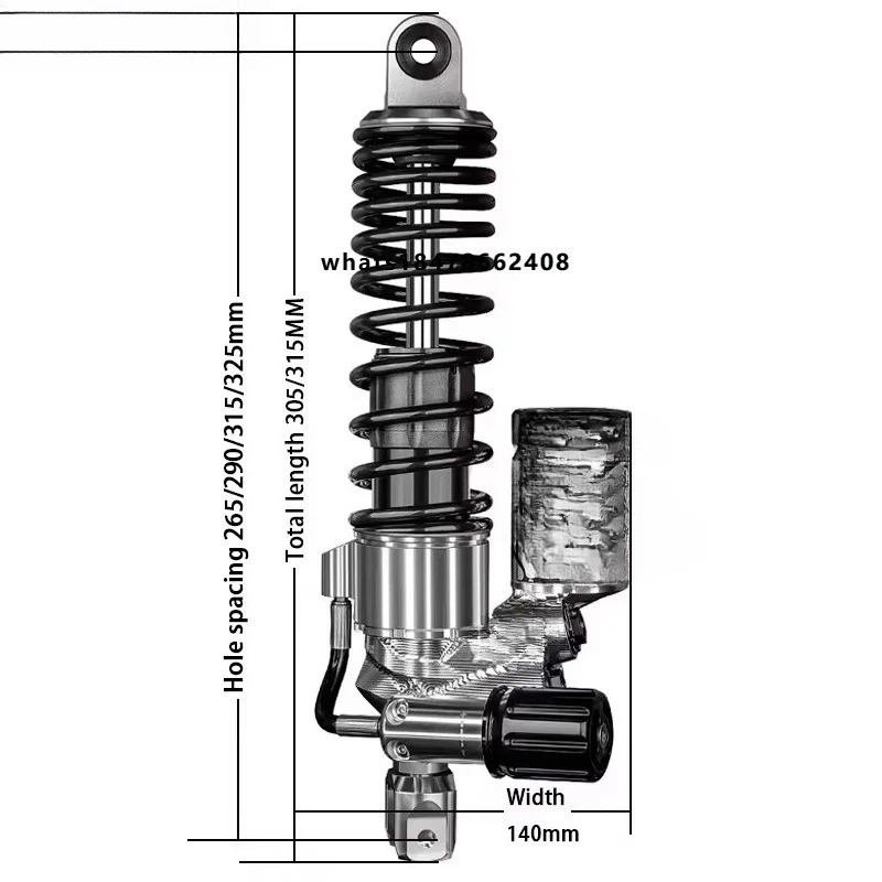 Rs5 MAX High Quality Rear Shock Absorber for Vario Motorcycles New Modified/Upgraded Hole Spaces 265/290/315/325MM
Rs5 MAX High Quality Rear Shock Absorber for Vario Motorcycles New Modified/Upgraded Hole Spaces 265/290/315/325MM