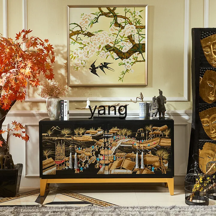 LZR black Qingming Shanghe picture medieval four-door shoe cabinet living room dining side cabinet
LZR black Qingming Shanghe picture medieval four-door shoe cabinet living room dining side cabinet