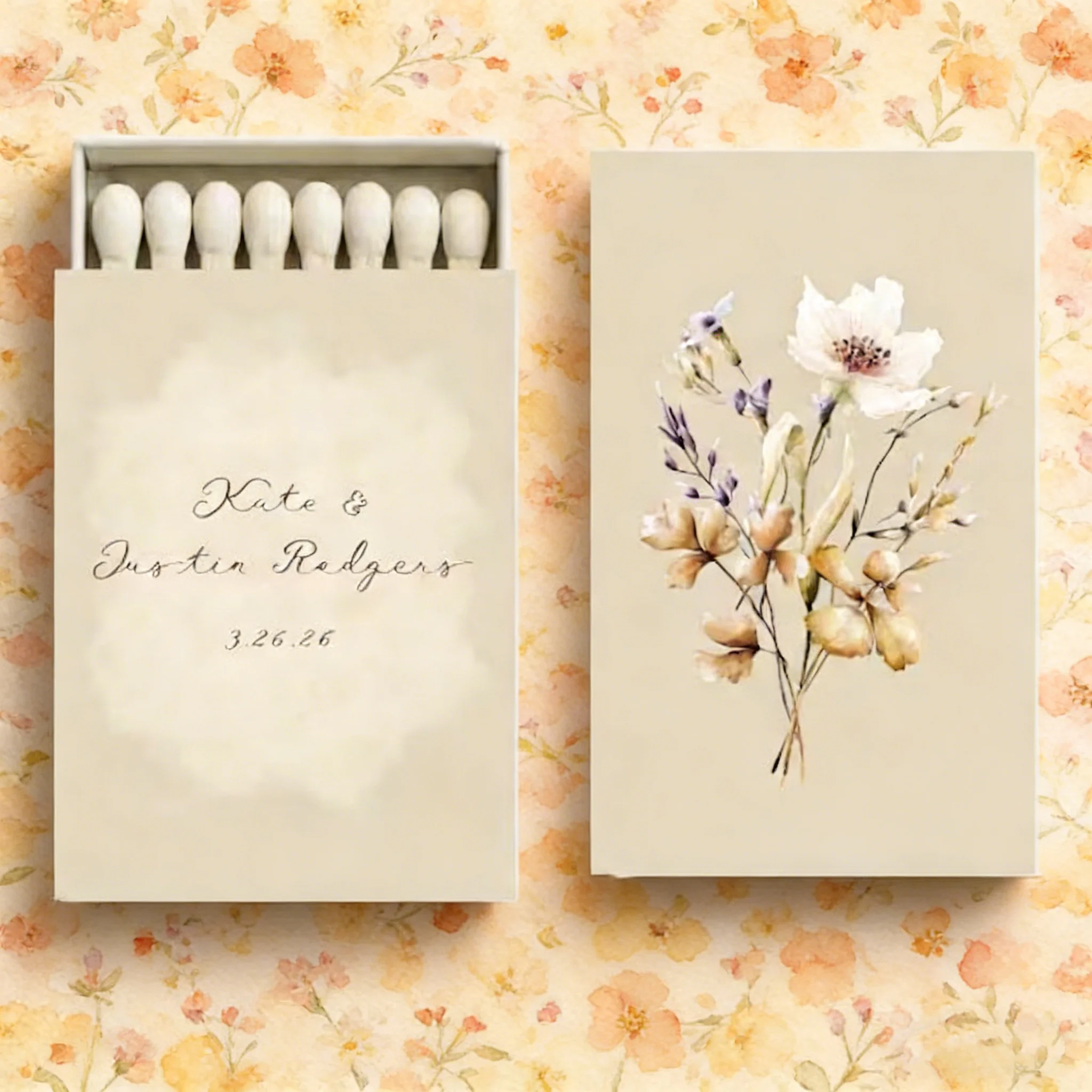 Boho Wildflower Custom Wedding Matchboxes, Personalized Hummingbird Bridal Shower Party Favors, Custom Name & Date Wedding Souve
Boho Wildflower Custom Wedding Matchboxes, Personalized Hummingbird Bridal Shower Party Favors, Custom Name & Date Wedding Souve