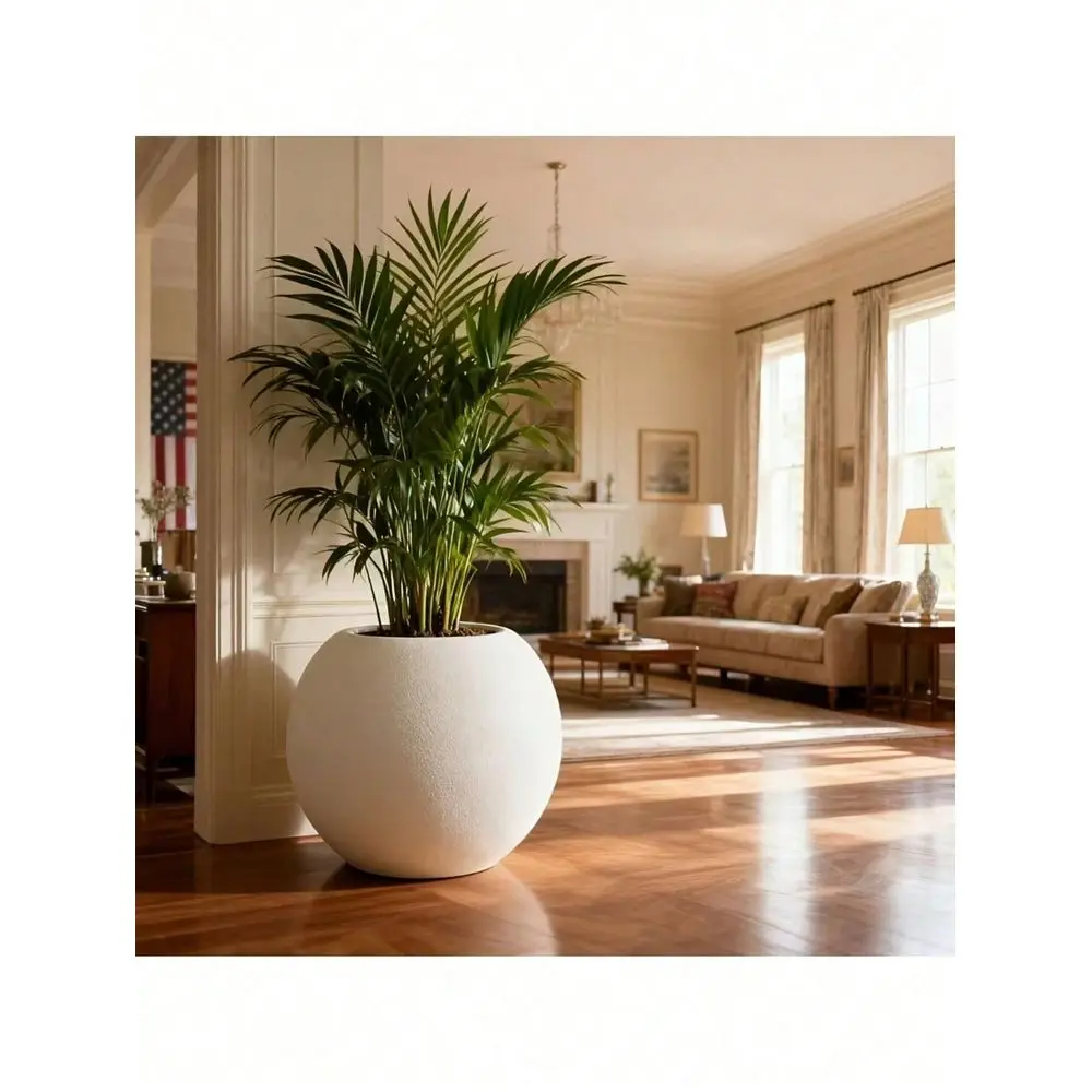 White Spherical WeatherResistant Plastic Planter For Indoor Outdoor Use, Suitable For Artificial Plants, Succulents, Ferns, Ide
White Spherical WeatherResistant Plastic Planter For Indoor Outdoor Use, Suitable For Artificial Plants, Succulents, Ferns, Ide