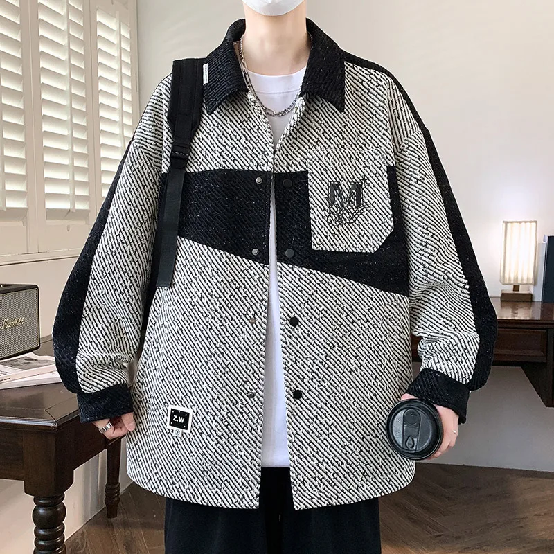 Trendy Color Block Men's Jacket Slim Fit Collar Spring Autumn Casual Outerwear Polyester Youth Fashion Button Decorated
Trendy Color Block Men's Jacket Slim Fit Collar Spring Autumn Casual Outerwear Polyester Youth Fashion Button Decorated