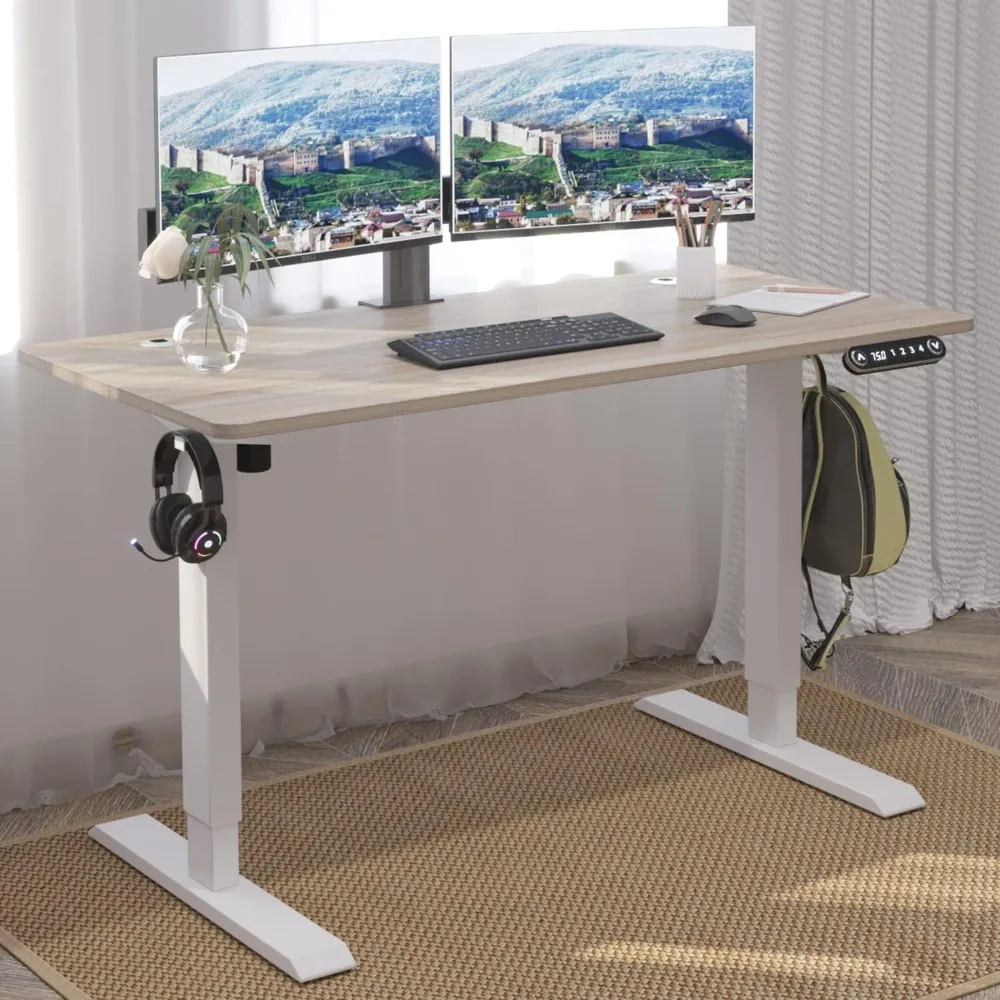 Electric Height Adjustable Standing Desk, Sit to Stand Desk Home Office Computer Desk(48 x 24 Oak Top + White Frame)
Electric Height Adjustable Standing Desk, Sit to Stand Desk Home Office Computer Desk(48 x 24 Oak Top + White Frame)