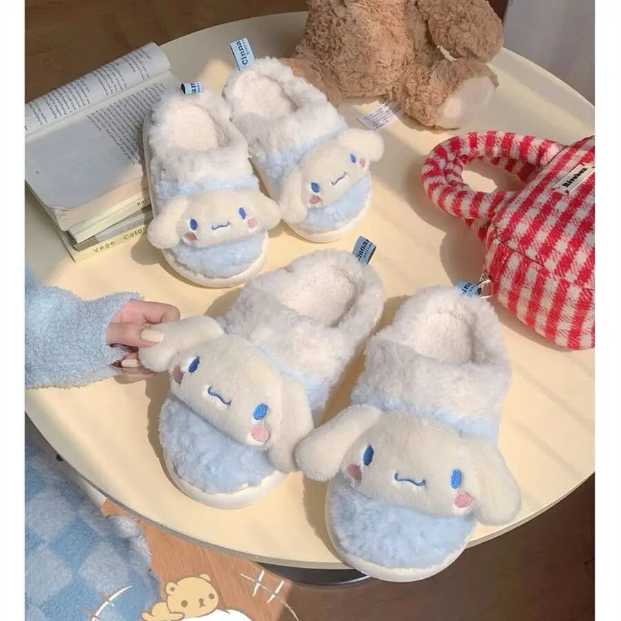 Cute Sanrio Furry House Slippers 3D Design Soft Plush Slides Warm Fleece Lining Non-Slip Winter Bedroom Footwear for Kawaii Fans
Cute Sanrio Furry House Slippers 3D Design Soft Plush Slides Warm Fleece Lining Non-Slip Winter Bedroom Footwear for Kawaii Fans