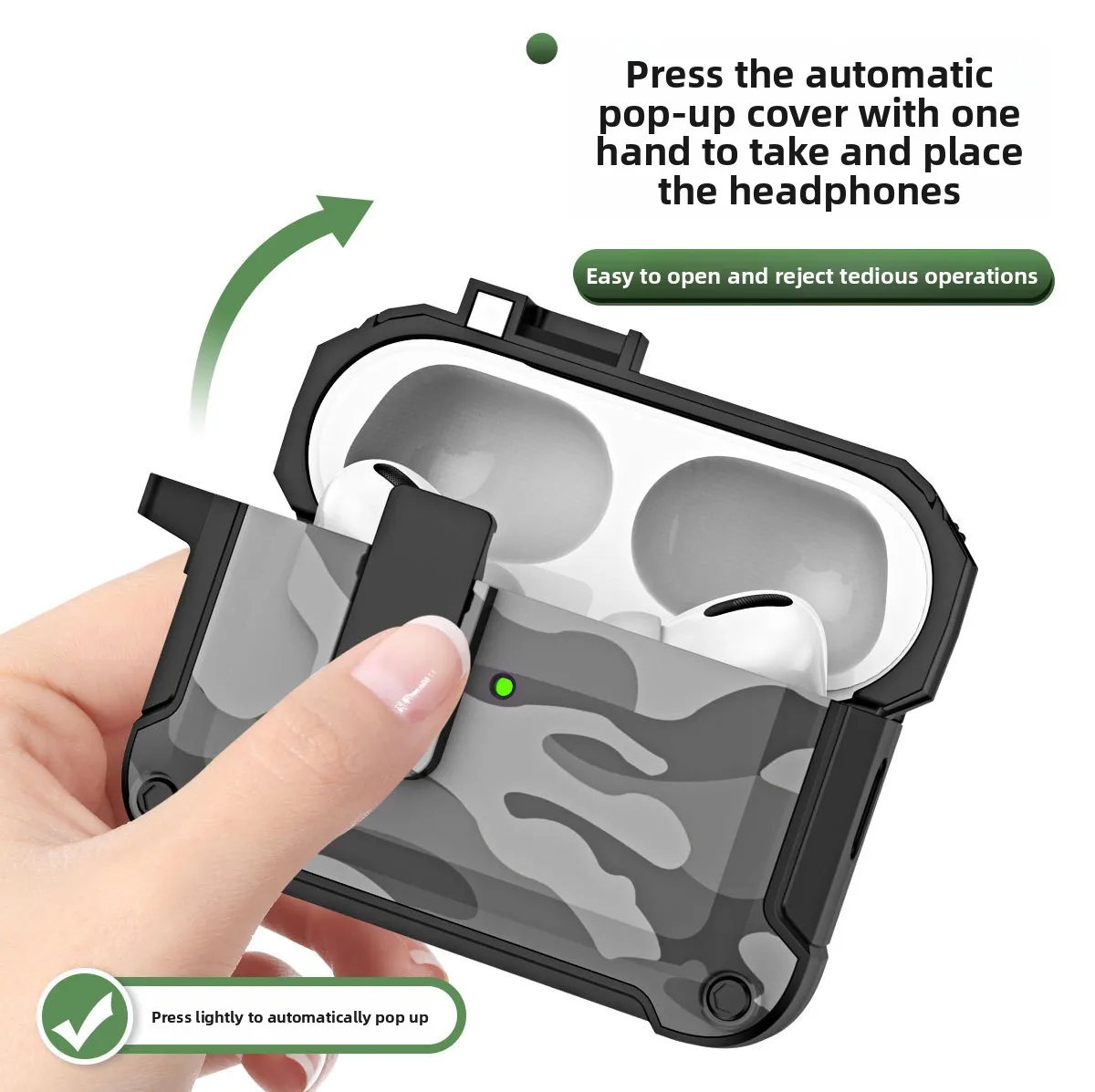 For Airpods 1/ 2/ 3/ 4/ pro/ pro2 camouflage Earphone Case Lock Switch Housing Silicone Headphones Cover
For Airpods 1/ 2/ 3/ 4/ pro/ pro2 camouflage Earphone Case Lock Switch Housing Silicone Headphones Cover