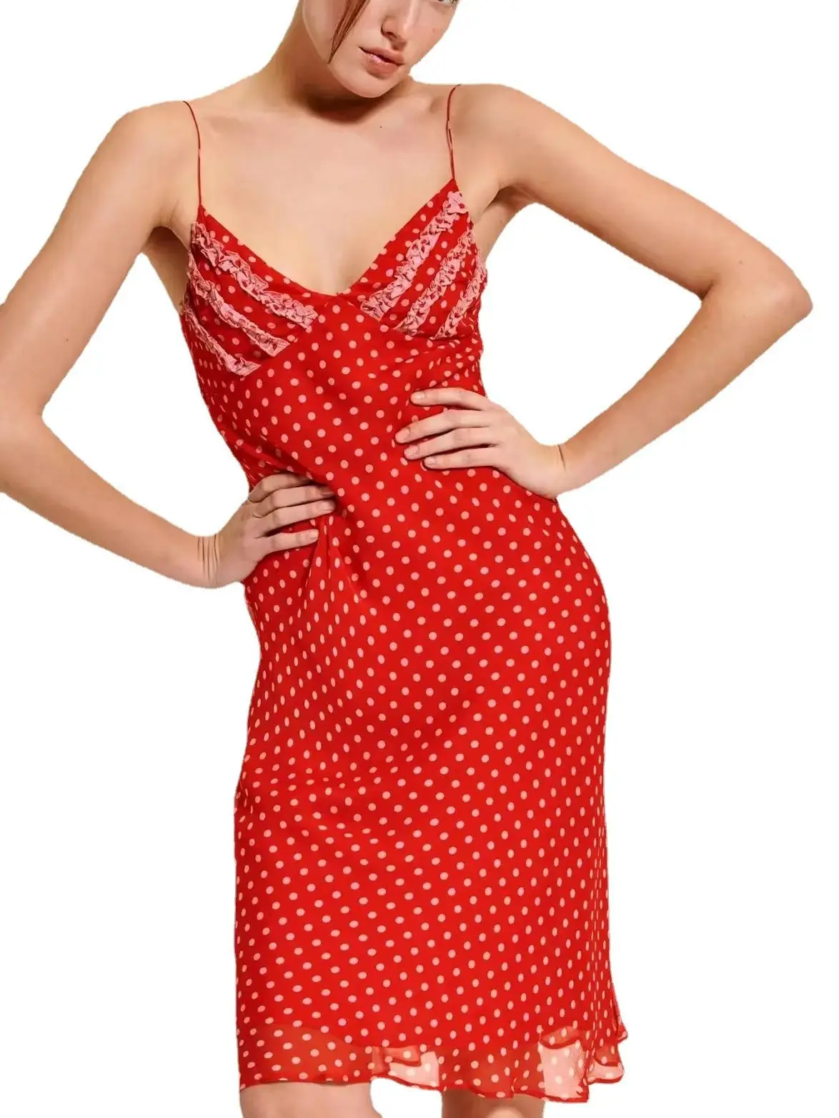French Polka Dot Sexy Strap Midi Dress for Women Elegant Deep V Lace Backless Slim Fit Dresses Summer 2023 New
French Polka Dot Sexy Strap Midi Dress for Women Elegant Deep V Lace Backless Slim Fit Dresses Summer 2023 New