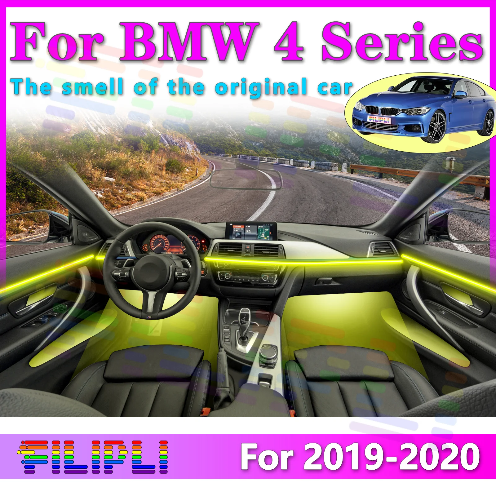 FILIPLI For BMW 4 Series F32 Interior LED Atmosphere Light, APP - Activated with a Diverse Set of Color Selections for Driving E
FILIPLI For BMW 4 Series F32 Interior LED Atmosphere Light, APP - Activated with a Diverse Set of Color Selections for Driving E