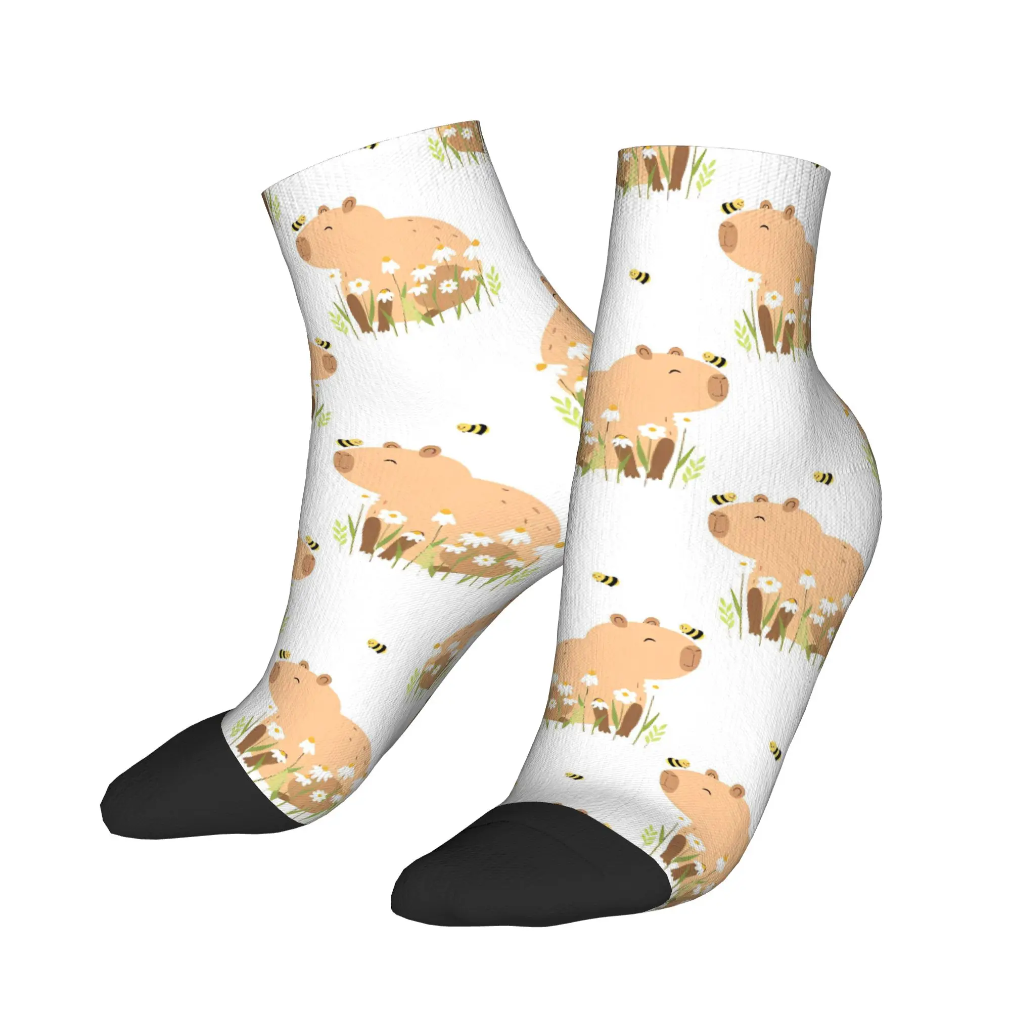 Ankle Socks For Men's White Floral Capybara Casual Socks Design Anti Slip Quality Summer Kawaii Running Sports Sock
Ankle Socks For Men's White Floral Capybara Casual Socks Design Anti Slip Quality Summer Kawaii Running Sports Sock