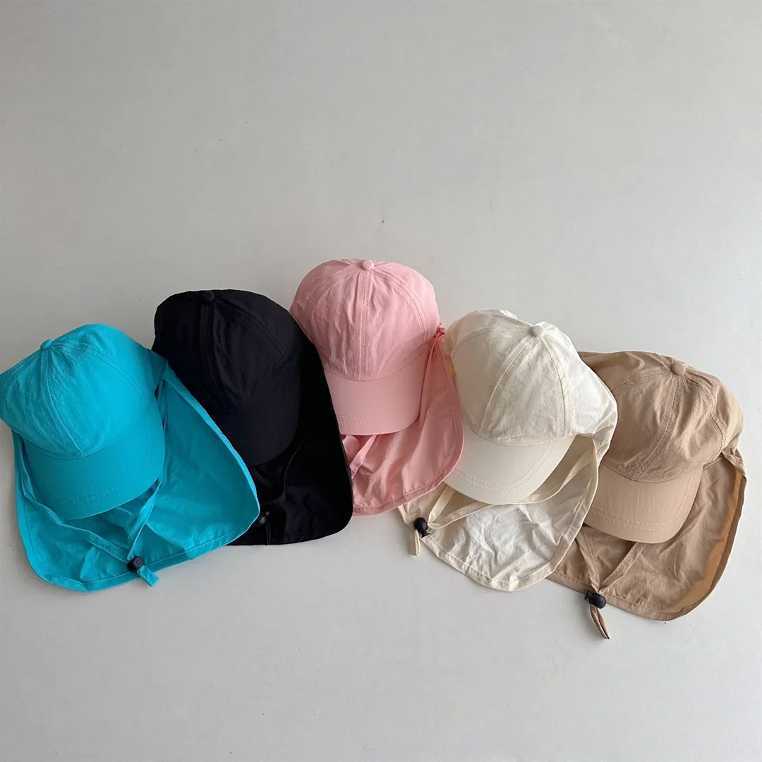 Outdoor Summer Headwear for Baby Boys Girls Kids Solid Color Casual Neck Flap Sun Hat UV Protection Baseball Cap with Neck Cover
Outdoor Summer Headwear for Baby Boys Girls Kids Solid Color Casual Neck Flap Sun Hat UV Protection Baseball Cap with Neck Cover