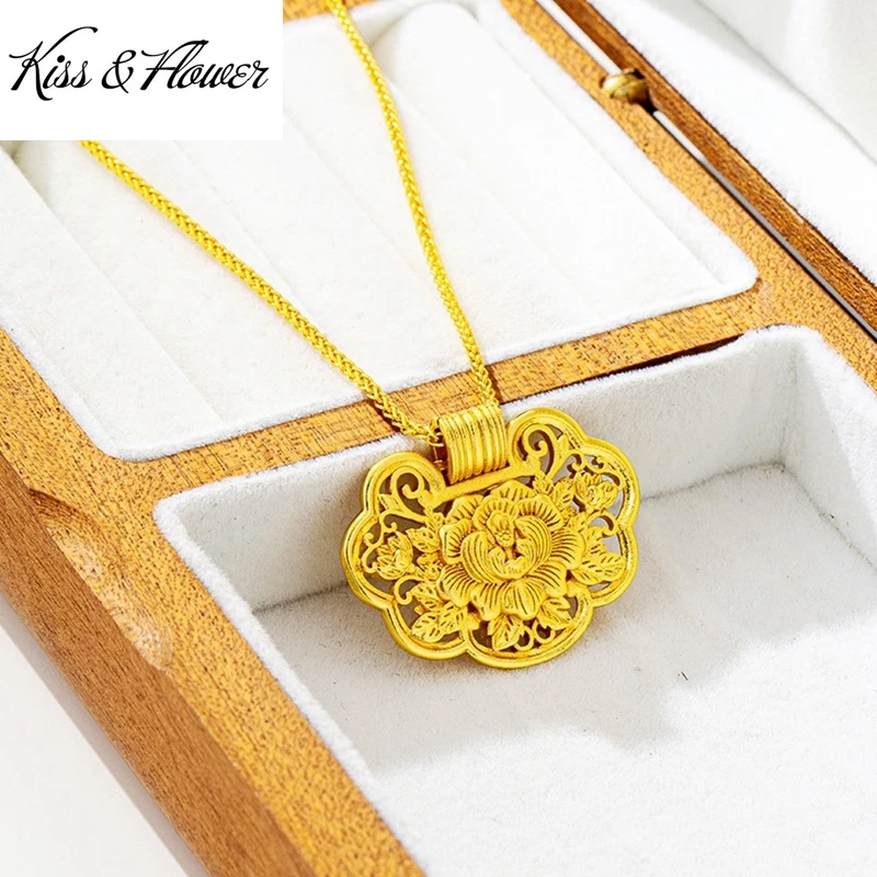 KISS&FLOWER 24KT Gold Vintage Flower Necklace Pendants For Women Wedding Party Birthday Christmas Bride Mother Girl Gifts PT5223
KISS&FLOWER 24KT Gold Vintage Flower Necklace Pendants For Women Wedding Party Birthday Christmas Bride Mother Girl Gifts PT5223