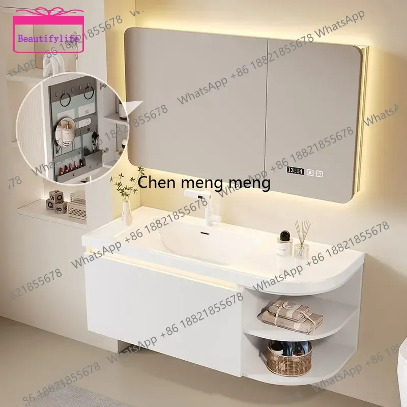 YL Luxury Bathroom Vanity Ceramic Sink Curved Modern Round Integrated Bathroom Cabinet White Modern Vestidores Salon Furniture
YL Luxury Bathroom Vanity Ceramic Sink Curved Modern Round Integrated Bathroom Cabinet White Modern Vestidores Salon Furniture